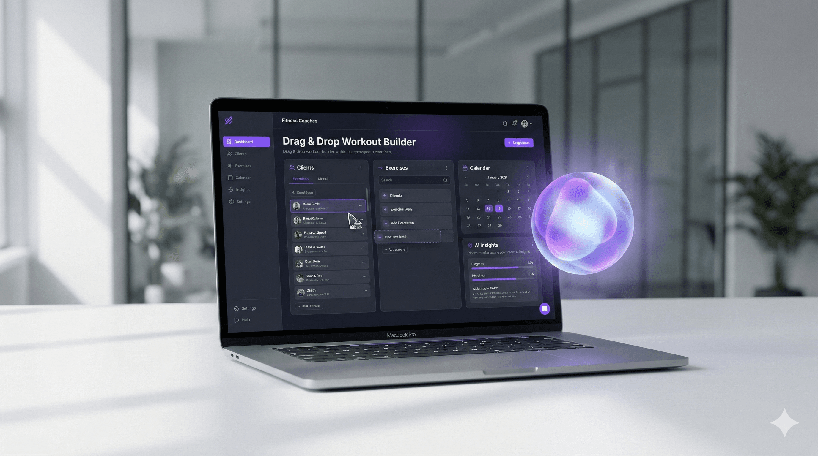 Laptop ekranında antrenman planlama ve AI asistanı